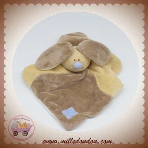 JOLLYBABY DOUDOU LAPIN BLOUPI PLAT CARRE MARRON CHOCOLAT BLEU SOS