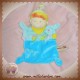 NICOTOY DOUDOU PELUCHE GARCON PLAT BLEU TURQUOISE JAUNE 