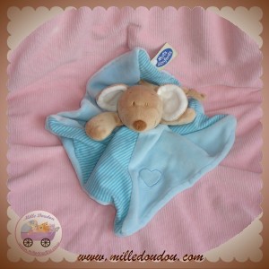 MOTS D'ENFANTS DOUDOU SOURIS PLAT BLEU SOS