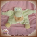 JOLLYBABY SOS DOUDOU CROCODILE QUASI PLAT VERT ORANGE SAFARI