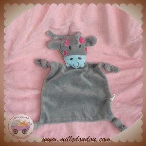 DE GROOTE AUCHAN SOS DOUDOU VACHE GIRAFE PLATE PLAT GRIS BLEU 