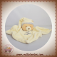 DOUDOU ET COMPAGNIE SOS OURS BEIGE CORPS PLAT ECRU/BLANC COL GRIS