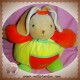 TAKINOU DOUDOU LAPIN POUF JAUNE ORANGE JAUNE BOULE 30 CM