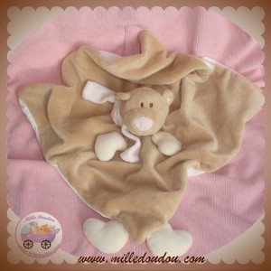 JOLLYBABY SOS DOUDOU OURS PLAT RICKY BEIGE ECHARPE ROSE