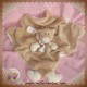 JOLLYBABY DOUDOU PELUCHE OURS PLAT RICKY BEIGE ECHARPE ROSE