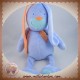 FNAC EVEIL ET JEUX DOUDOU LAPIN BLEU COEUR ORANGE TISSU SOS