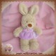 TEX SOS DOUDOU LAPIN BOUCLETTE BEIGE ROBE MAUVE