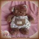 TARTINE ET CHOCOLAT SOS DOUDOU OURS MARRON TISSU BLANC 