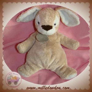 DOUDOU ET COMPAGNIE SOS LAPIN BEIGE CLAIR ET BLANC TRUFFE MARRON