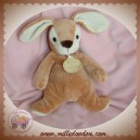 DOUDOU ET COMPAGNIE SOS LAPIN MARRON ET BLANC TRUFFE MEDAILLON