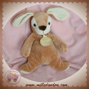 DOUDOU ET COMPAGNIE SOS LAPIN MARRON ET BLANC TRUFFE MEDAILLON