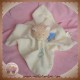 BENGY SOS DOUDOU PELUCHE OURS BOUCLETTE PLAT ECRU ECHARPE BLEU