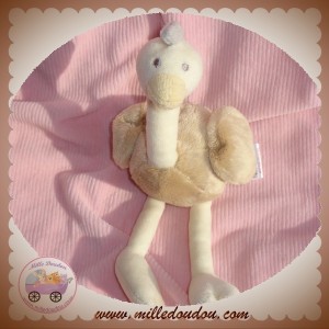 JACADI SOS DOUDOU PELUCHE AUTRUCHE BEIGE ECRU