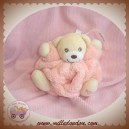 KALOO SOS DOUDOU OURS PLUME ROSE SAUMON ACCROCHE TETINE 11 C