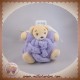 KALOO SOS DOUDOU OURS PLUME MAUVE VIOLET ACCROCHE TETINE 11 C