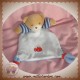 TAKINOU DOUDOU PELUCHE OURS PLAT MARIN POISSON BLANC RAYE BLEU