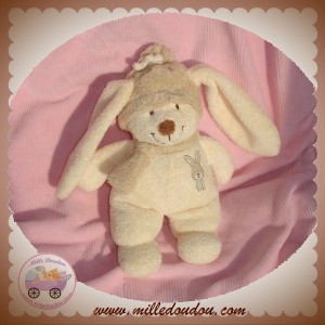 NICOTOY DOUDOU LAPIN ECRU BONNET ECHARPE BEIGE SOS