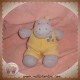 JOLLYBABY SOS DOUDOU PELUCHE HIPPOPOTAME MAUVE SALOPETTE SAUMON 