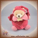 DOUDOU ET COMPAGNIE SOS OURS BEIGE BOULE ROSE FRAMBOISE PANTIN 