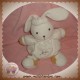 KALOO DOUDOU PELUCHE LAPIN BLANC BOULE FEUILLE LIERE