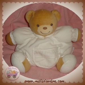 KALOO DOUDOU OURS BLANC VELOURS DRAGEE SOS