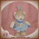 NICOTOY DOUDOU PELUCHE OURS BLANC BEIGE BLEU TAUPE 20 CM