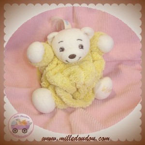 KALOO SOS DOUDOU OURS BLANC PLUME JAUNE