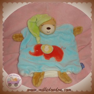 KALOO SOS DOUDOU OURS MARIONNETTE BLEU ELEPHANT