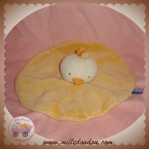 SUCRE D'ORGE SOS DOUDOU POULE COQ PLAT OVAL JAUNE ORANGE