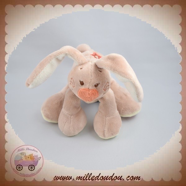 NATTOU DOUDOU LAPIN BEIGE ROSE SOS