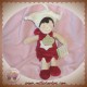 DOUDOU ET COMPAGNIE POUPEE LUTIN FILLE BLANC ECRU ROUGE ETOILE