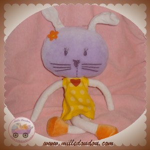 DPAM SOS DOUDOU LAPIN CHIEN VIOLET ROBE JAUNE 