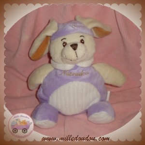 CMP SOS DOUDOU LAPIN ECRU VIOLET MAUVE BOULE NATOUDOU