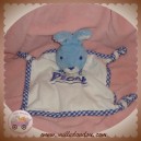 PICOT SOS DOUDOU LAPIN PLAT BLANC BLEU NOEUD