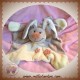 NATTOU DOUDOU LAPIN PLAT JADE BEIGE JAUNE FLEUR SOS