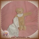 TROUSSELIER DOUDOU OURS BEIGE CLAIR ECRU MOUCHOIR BAVOIR