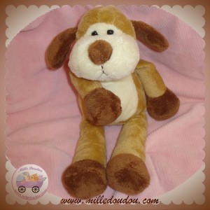 NICOTOY SOS DOUDOU PELUCHE CHIEN MARRON ECRU TOUT MOU