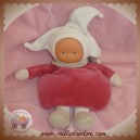 COROLLE DOUDOU POUPEE LUTIN CHAPEAU ECRU CORPS FRAMBOISE ROSE 