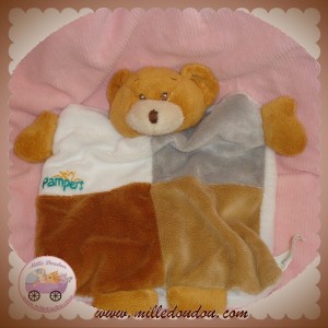 PAMPERS SOS DOUDOU OURS MARIONNETTE MARRON GRIS BLANC