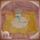 BENGY DOUDOU OURS CORPS PLAT JAUNE/ORANGE HORLOGE ECRU SOS