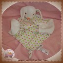 COMING B SOS DOUDOU LAPIN BLANC PLAT TISSU ROND VERT