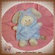 NICOTOY SOS DOUDOU OURS ECRU DEGUISE LAPIN BLEU ORCHESTRA