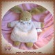 TROUSSELIER SOS DOUDOU LAPIN BEIGE CORPS ROSE HOCHET