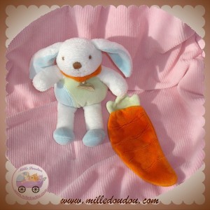 DOUDOU ET COMPAGNIE SOS PELUCHE LAPIN BLANC AVEC CARROTTE