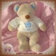 KIABI SOS DOUDOU OURS BEIGE PULL ECRU FLEUR BLEU