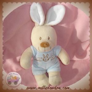 VETIR SOS DOUDOU PELUCHE LAPIN BEIGE HABIT BLEU