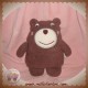 DPAM SOS DOUDOU OURS HOCHET PRUNE MARRON LANGUE ROSE