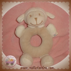 BOUT'CHOU MONOPRIX DOUDOU MOUTON AGNEAU BLANC BEIGE HOCHET