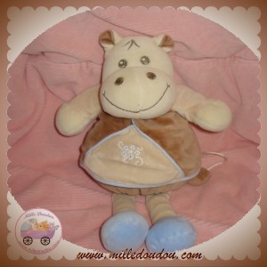 TAKINOU SOS DOUDOU HIPPOPOTAME BEIGE ET BLEU HYPOLITHE