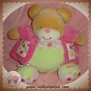 TAKINOU SOS DOUDOU OURS CLOWN BOULE VERT ROSE